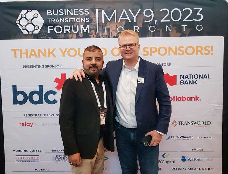 Rasheed Walizada with Mark Stephenson at the Business Transitions Forum Toronto 2023